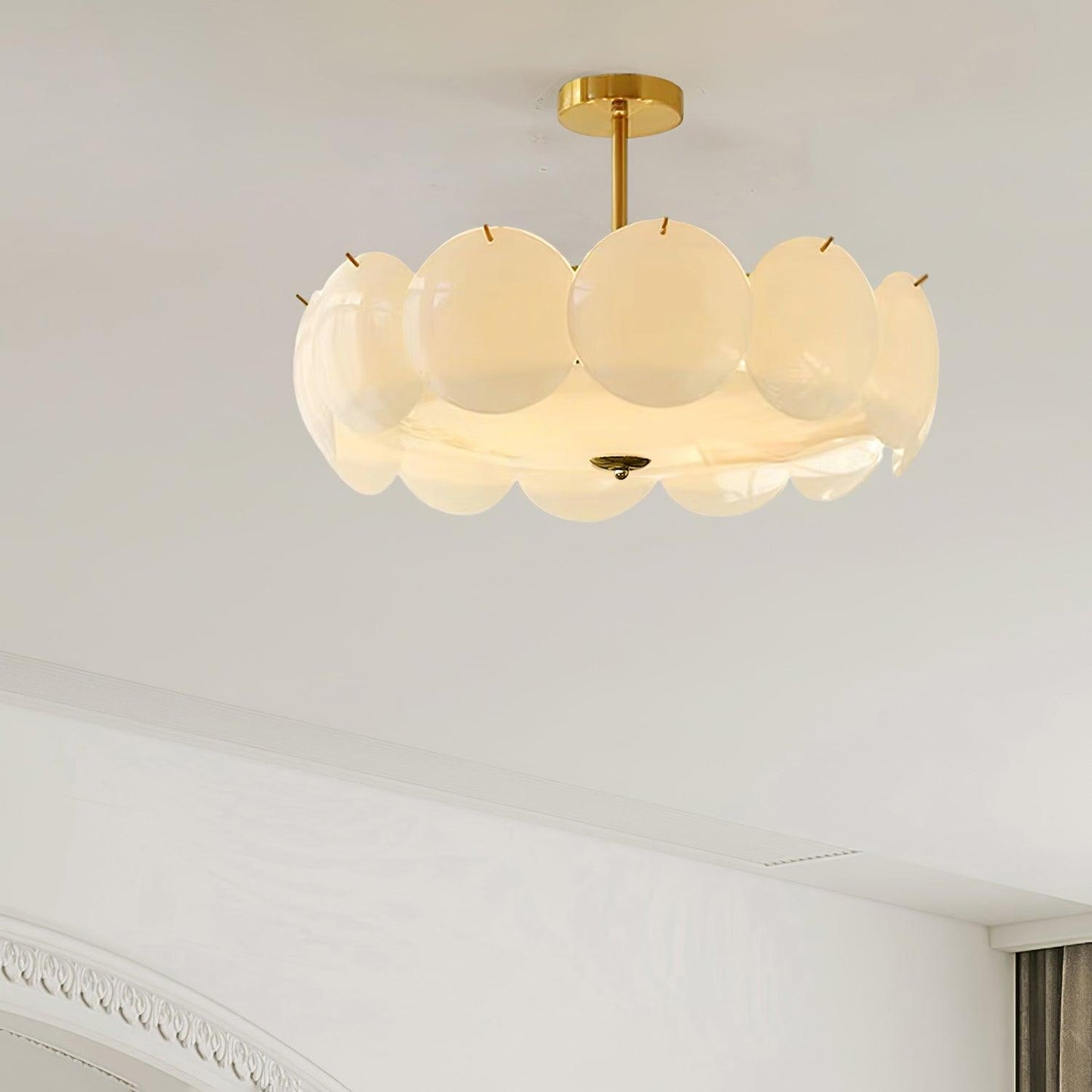 Petal Glass Semi-Flush Ceiling Light
