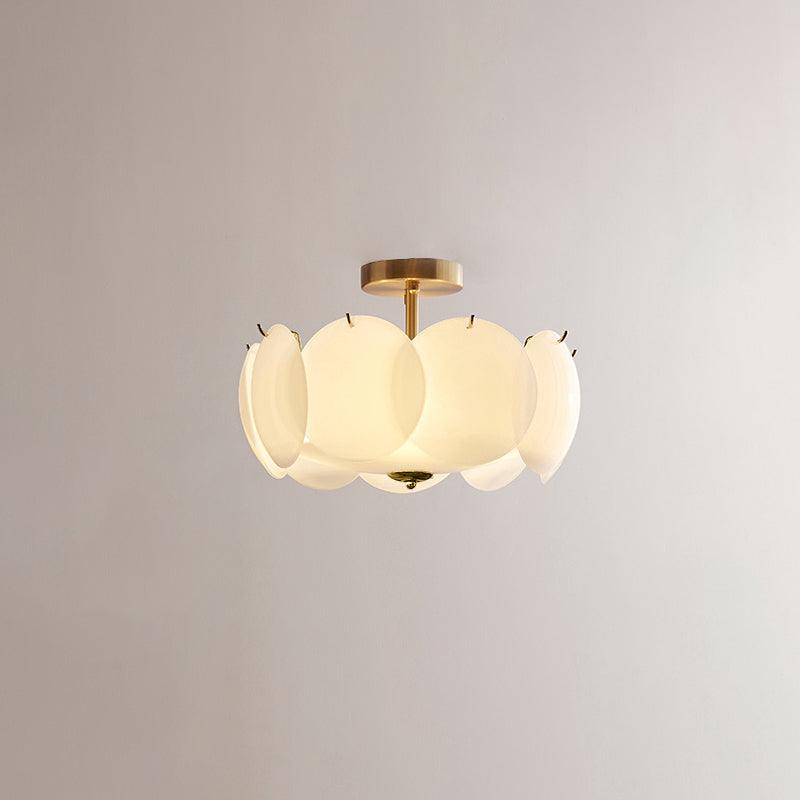 Petal Glass Semi-Flush Ceiling Light
