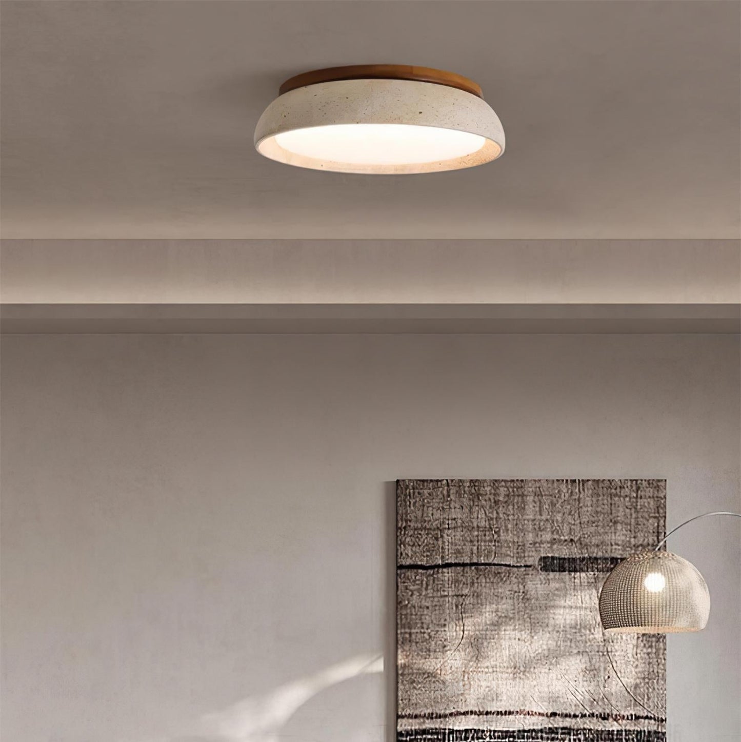 Modern Travertine LED Ceiling Light