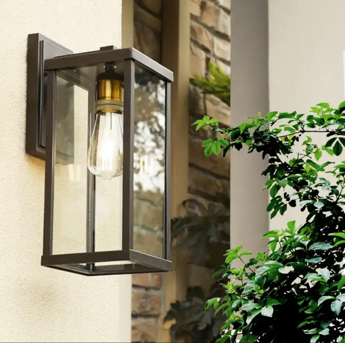 Rectangular Outdoor Lantern Wall Light