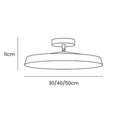 White Semi-Flush LED Light