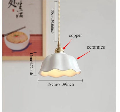 Ceramic copper ceiling lamp