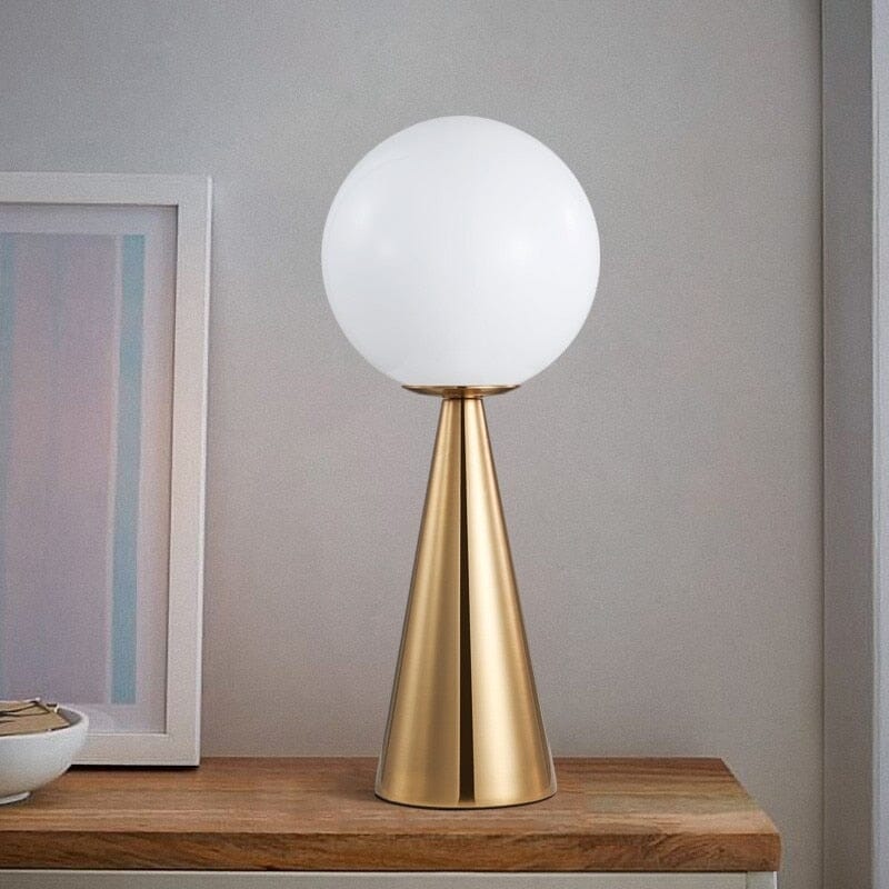 Amber Cone Glass Table Lamp
