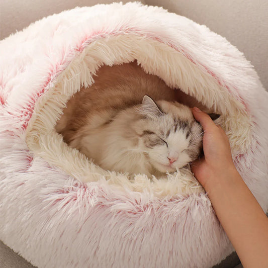 KnusBed Deluxe – Rond Pluche Kattenbed