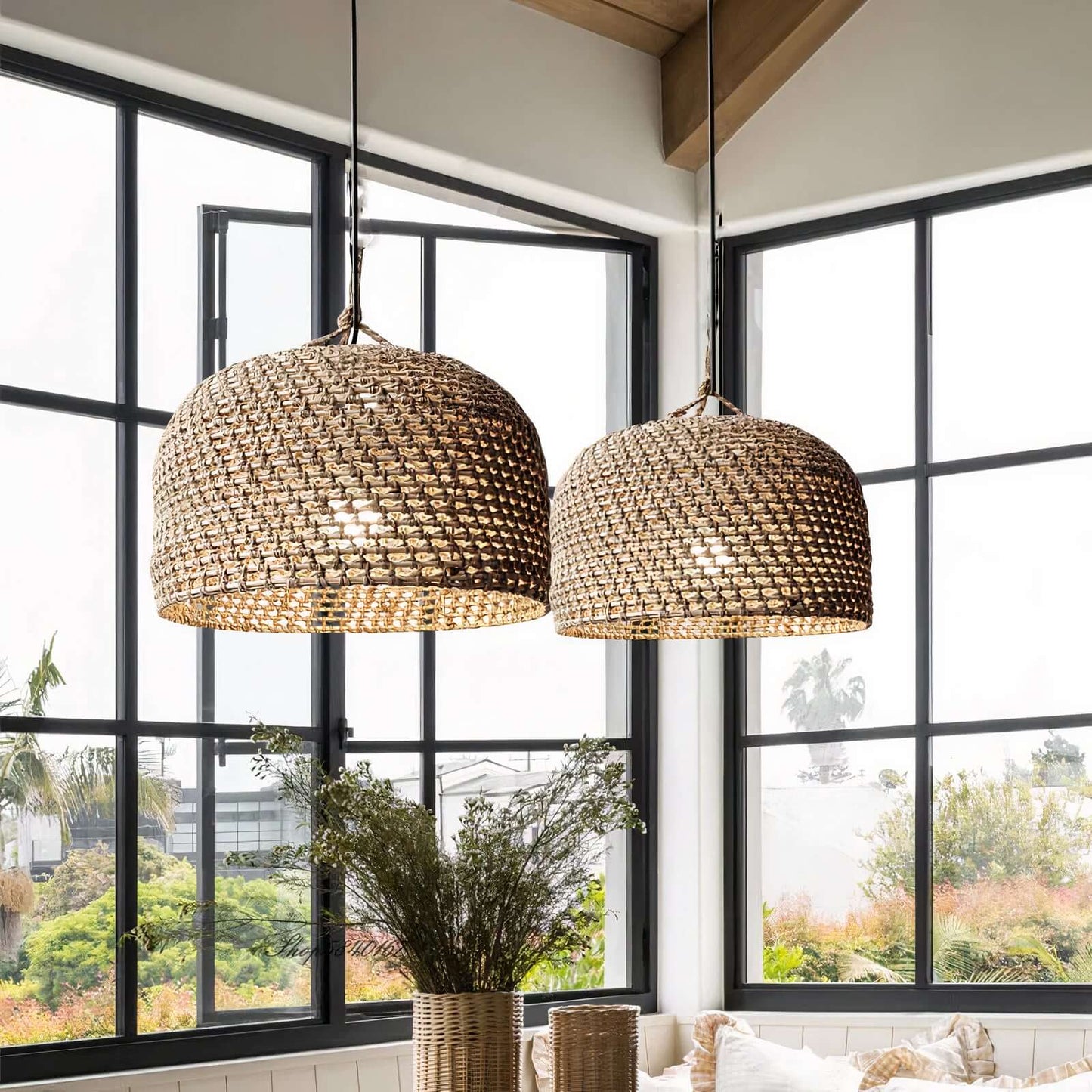 Woven Rattan Ceiling Light
