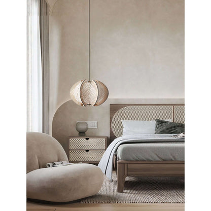 Woven Rattan Dome Ceiling Light