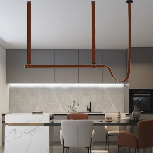 Luxury leather pendant lamp