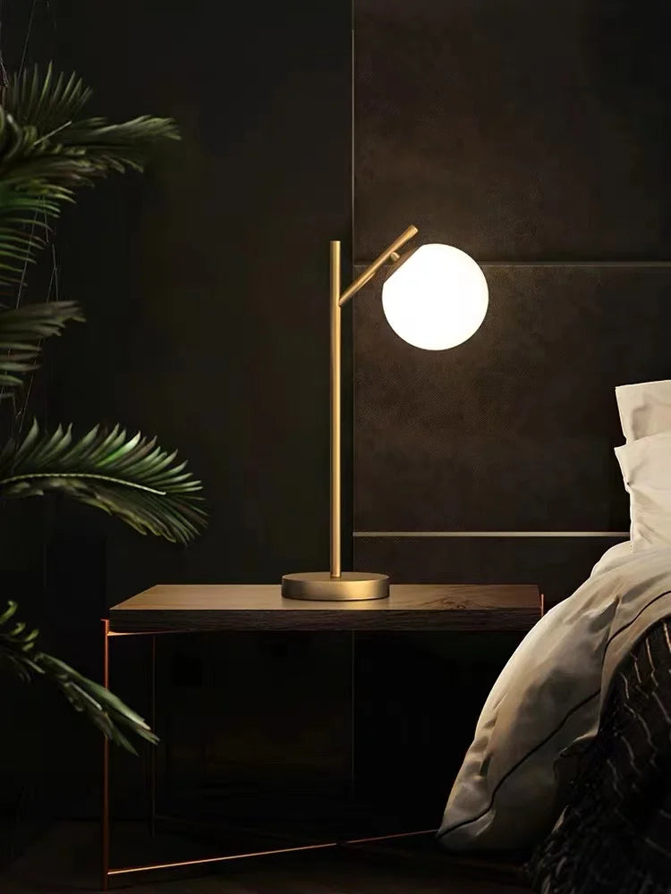 Gold Glass Globe Table Lamp