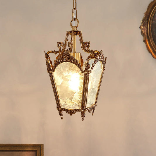 Retro copper pendant light