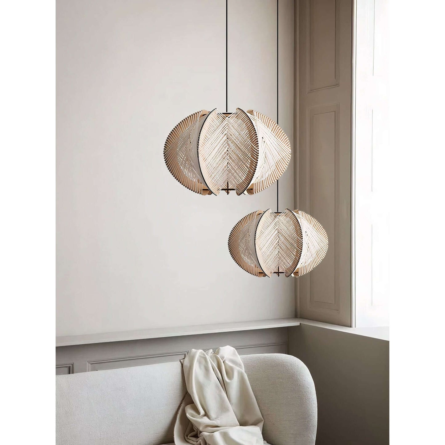 Woven Rattan Dome Ceiling Light