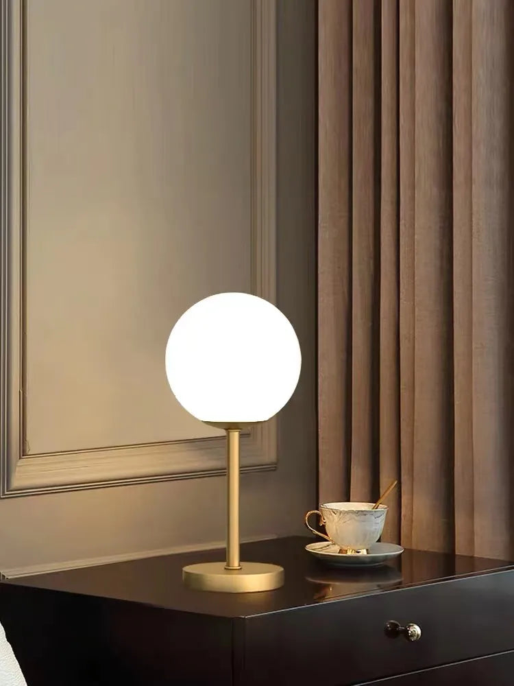 Gold Glass Globe Table Lamp