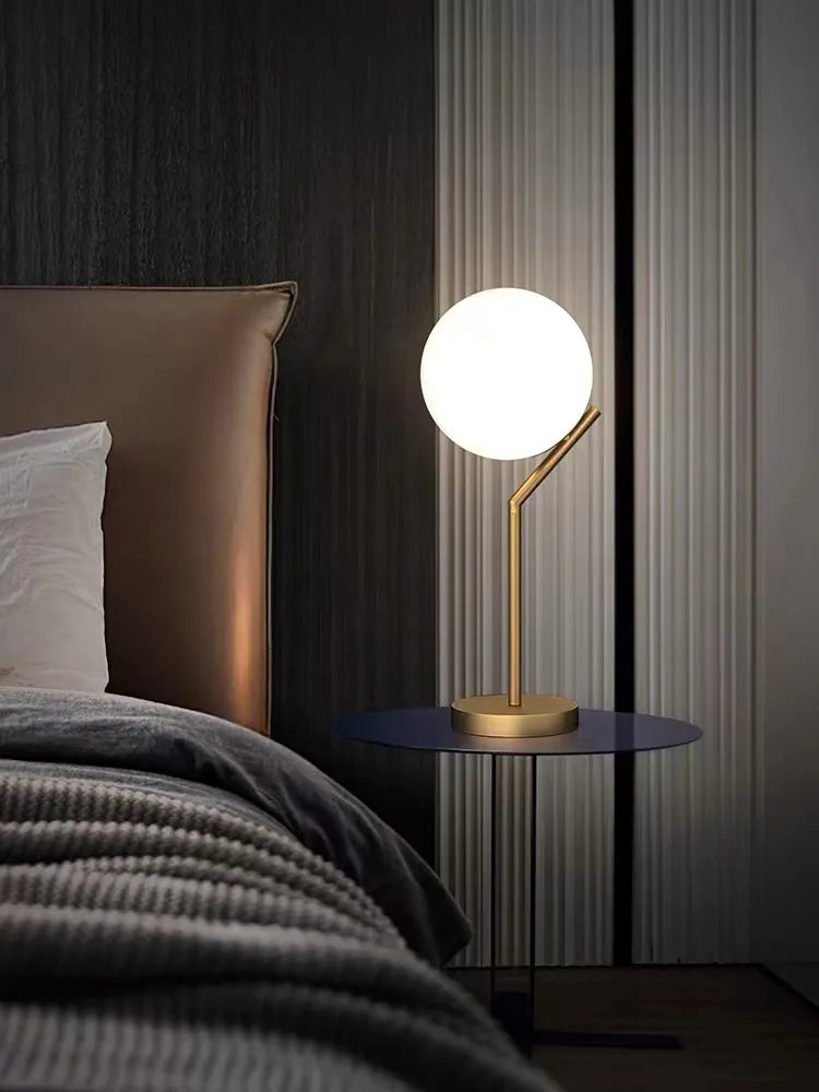 Gold Glass Globe Table Lamp