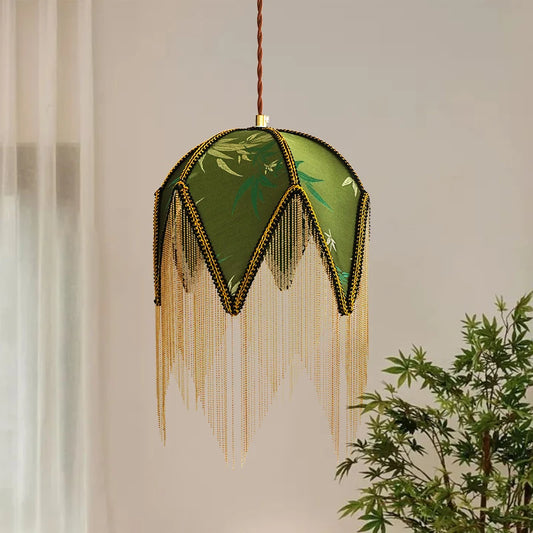 Vintage fabric pendant light