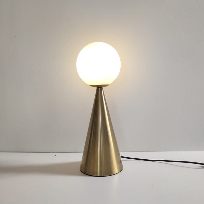 Amber Cone Glass Table Lamp