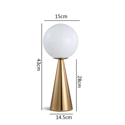 Amber Cone Glass Table Lamp