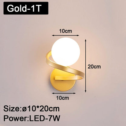 Black & Copper LED Wall Light
