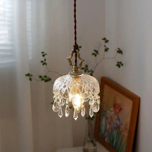 Crystal glass pendant light