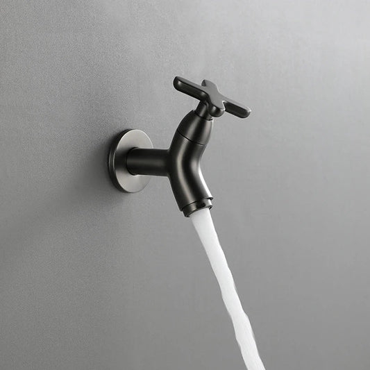 Wall-mounted brass cold water tap