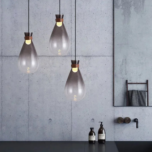 Minimalist glass pendant lamp