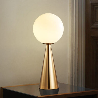 Amber Cone Glass Table Lamp