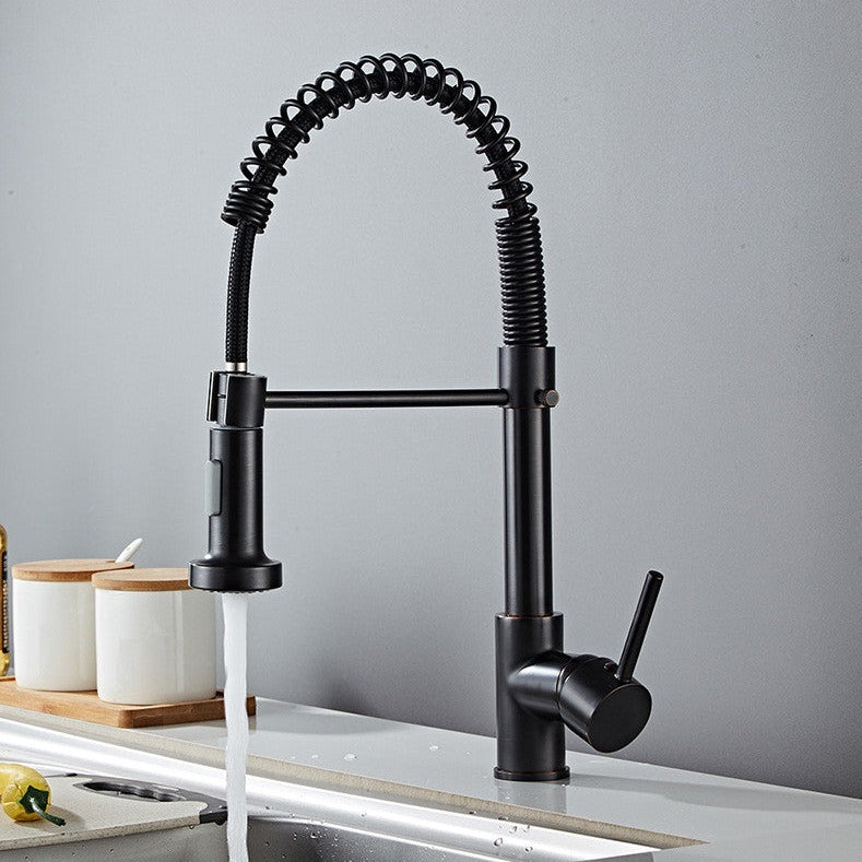 Modern Kitchen Faucet with Pull-Down Spring Sprayer