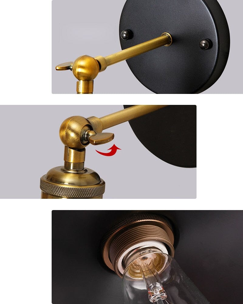 Retro Adjustable Wall Lamp with Switch