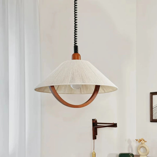 Wood Glass Ceiling Lamp