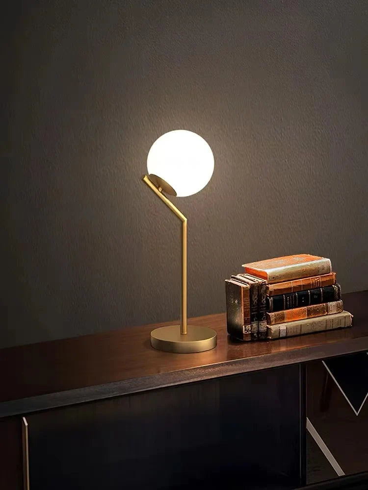 Gold Glass Globe Table Lamp
