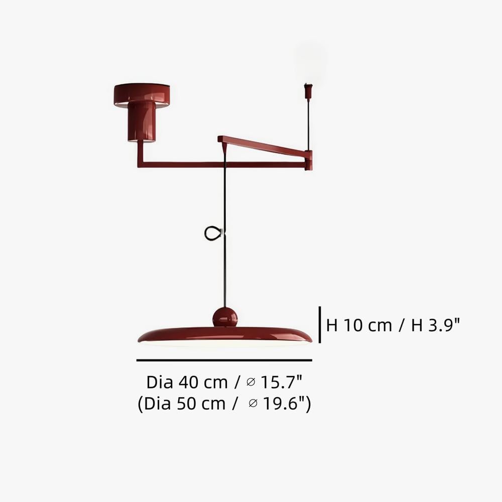 Modern pendant light with swiveling arm