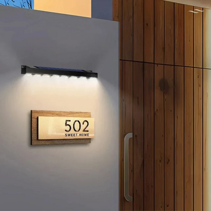 Wireless Outdoor Wall Lamp / Solar LED Sign Light
