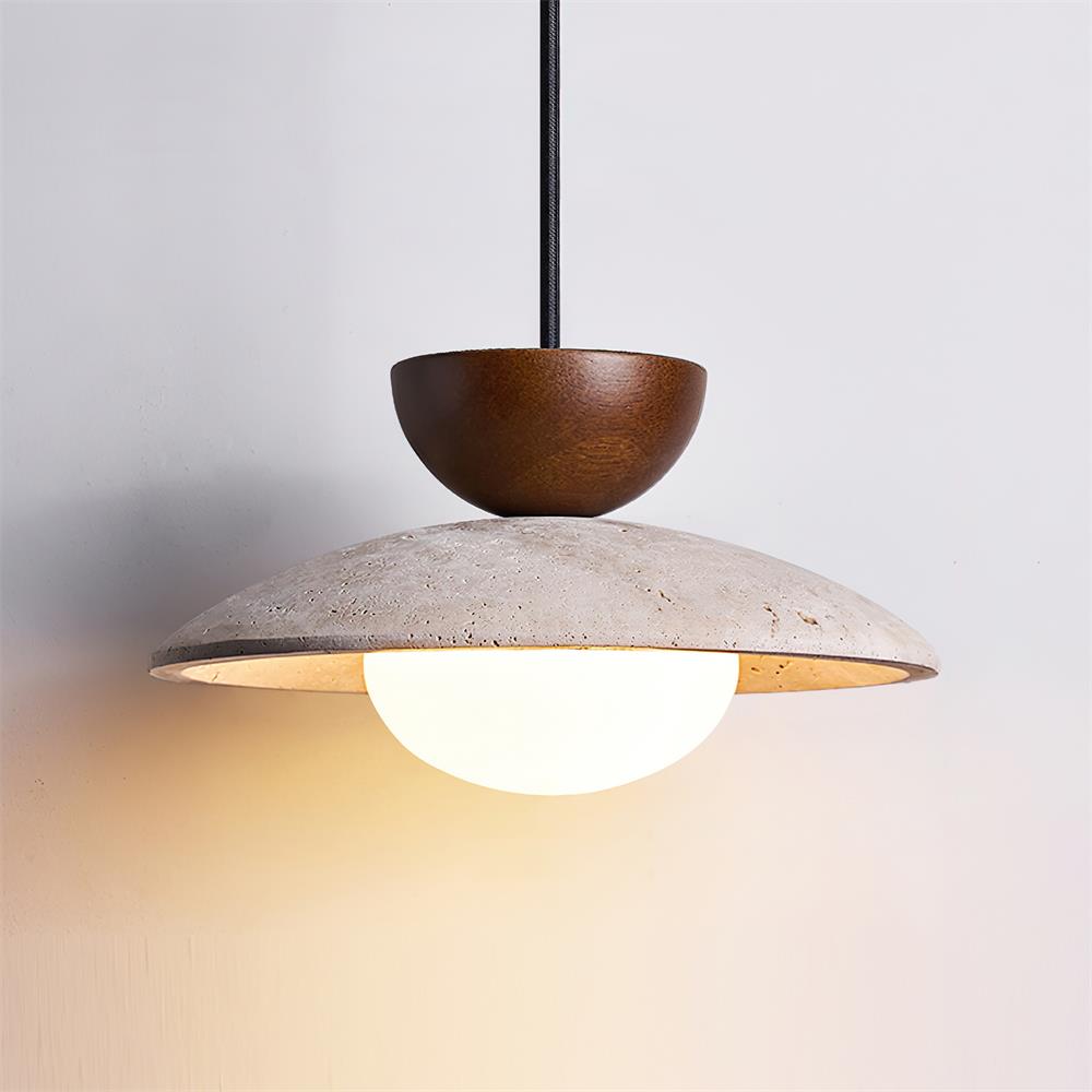 Modern Travertine Glass Pendant Light