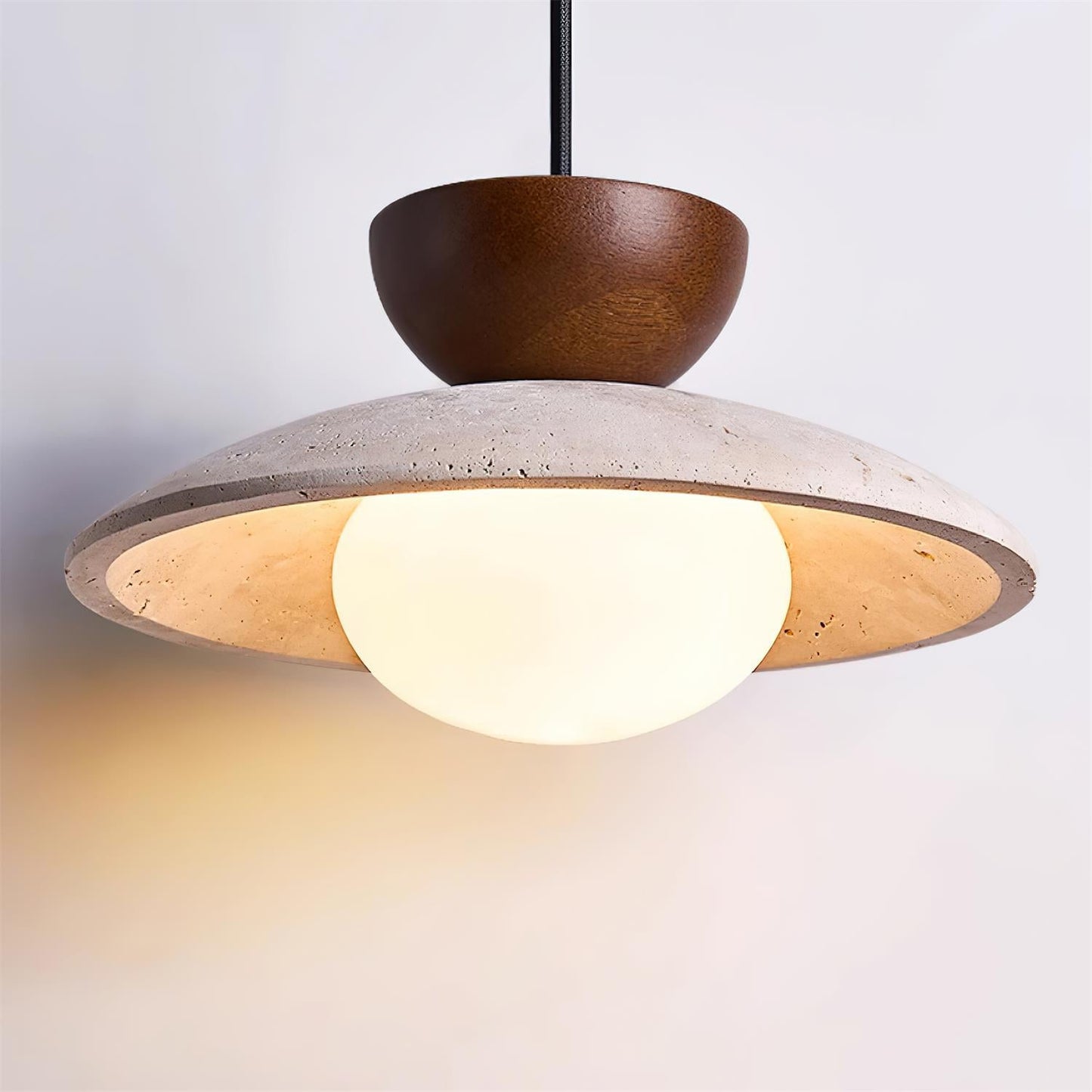 Modern Travertine Glass Pendant Light
