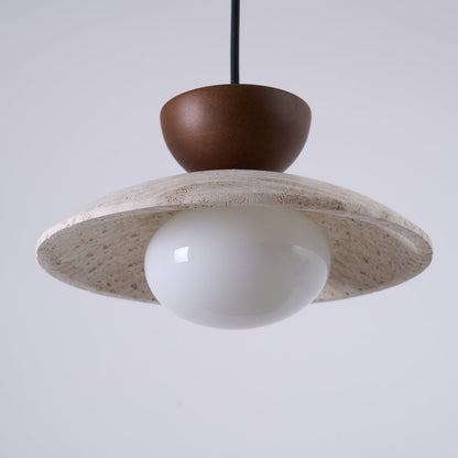Modern Travertine Glass Pendant Light