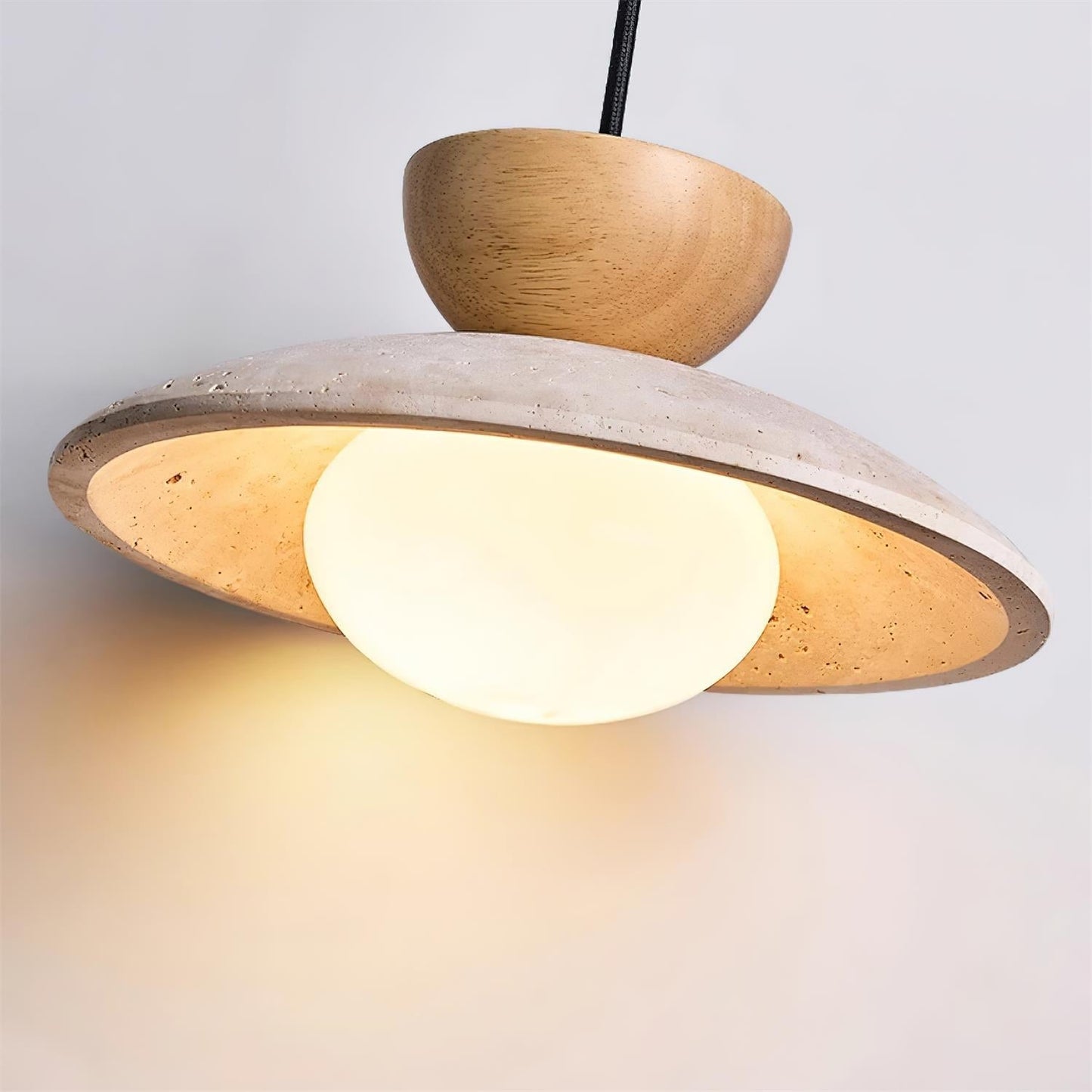 Modern Travertine Glass Pendant Light