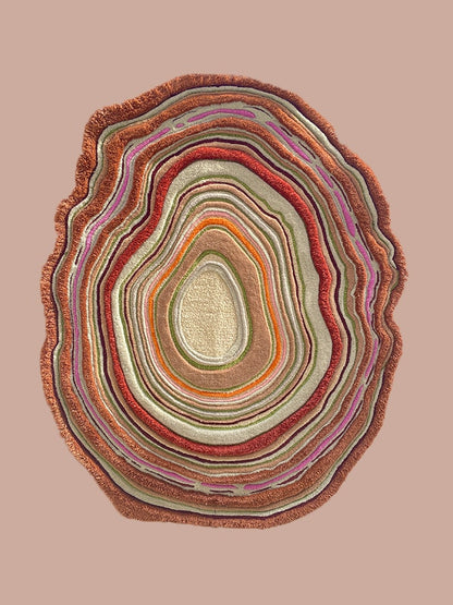 Textured wool rug made of New Zealand wool