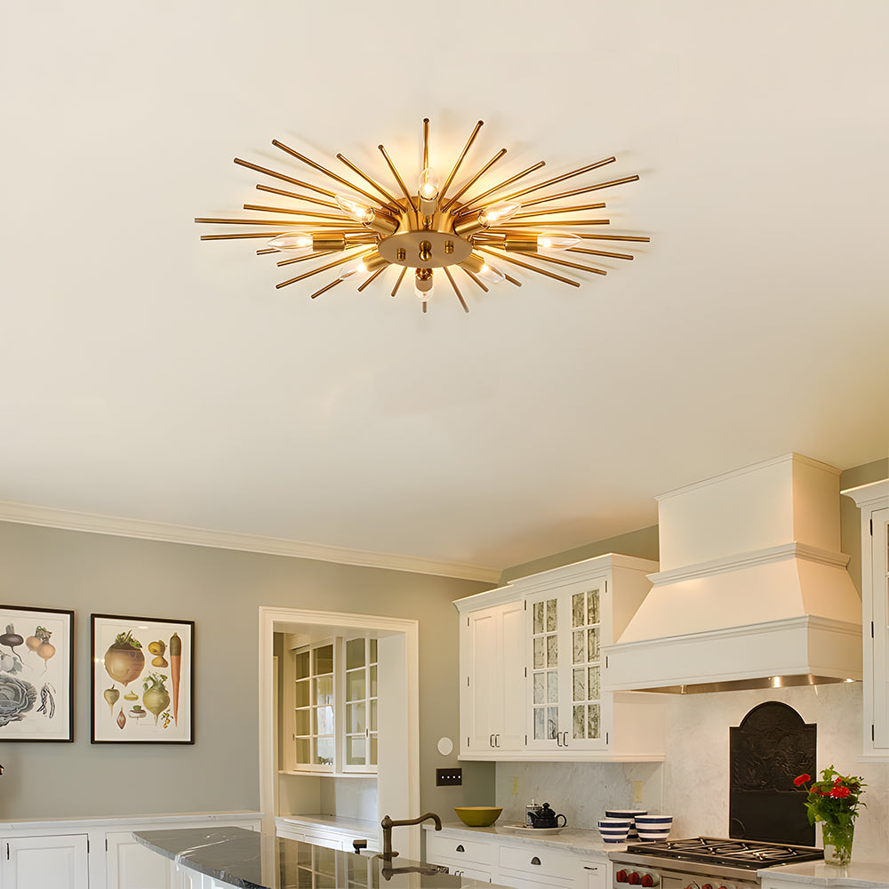 Metallic Spider Arm Ceiling Light