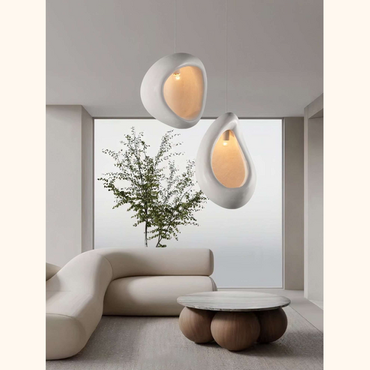 Linen Scallop Pendant Light