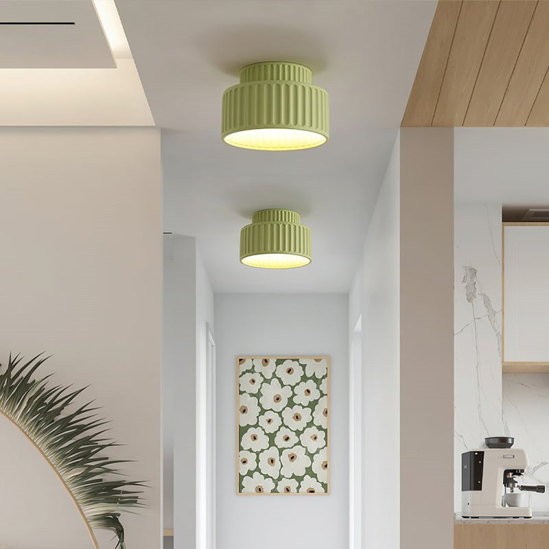 Vintage Fabric Drum Ceiling Lamp