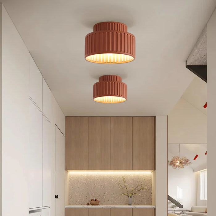 Vintage Fabric Drum Ceiling Lamp