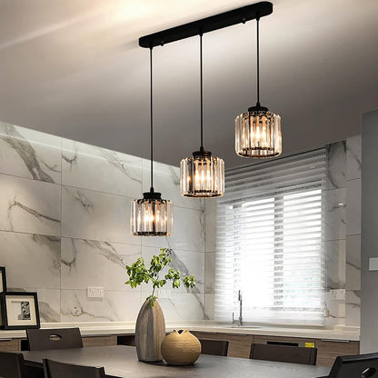 Black Multi-Head Glass Pendant