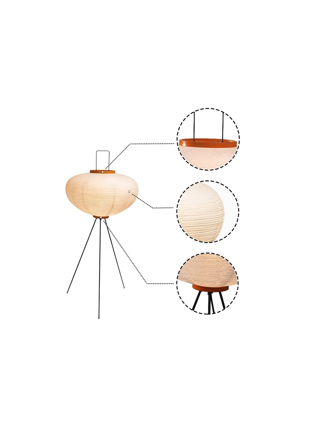 Sculptural Japanese Paper Floor Lamp