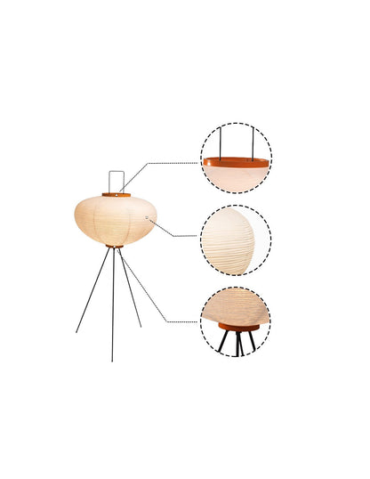 Sculptural Japanese Paper Floor Lamp