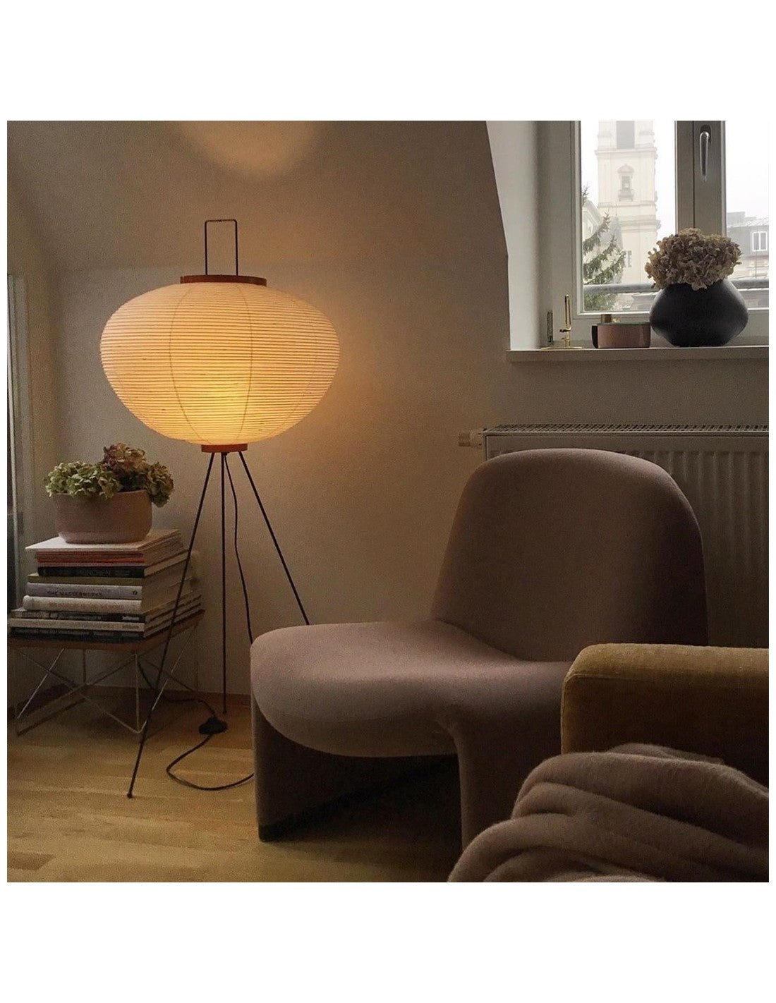 Sculptural Japanese Paper Floor Lamp