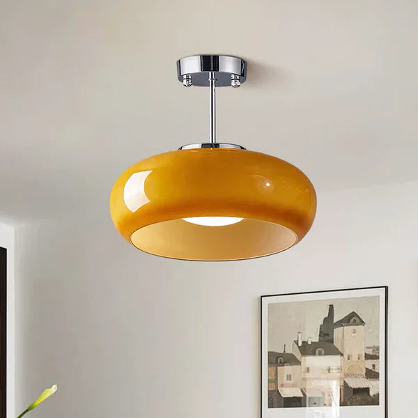 Bauhaus ceiling light made of glass