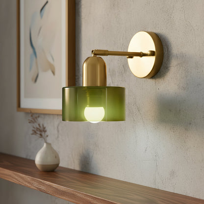 Colorful glass wall light in Bauhaus style