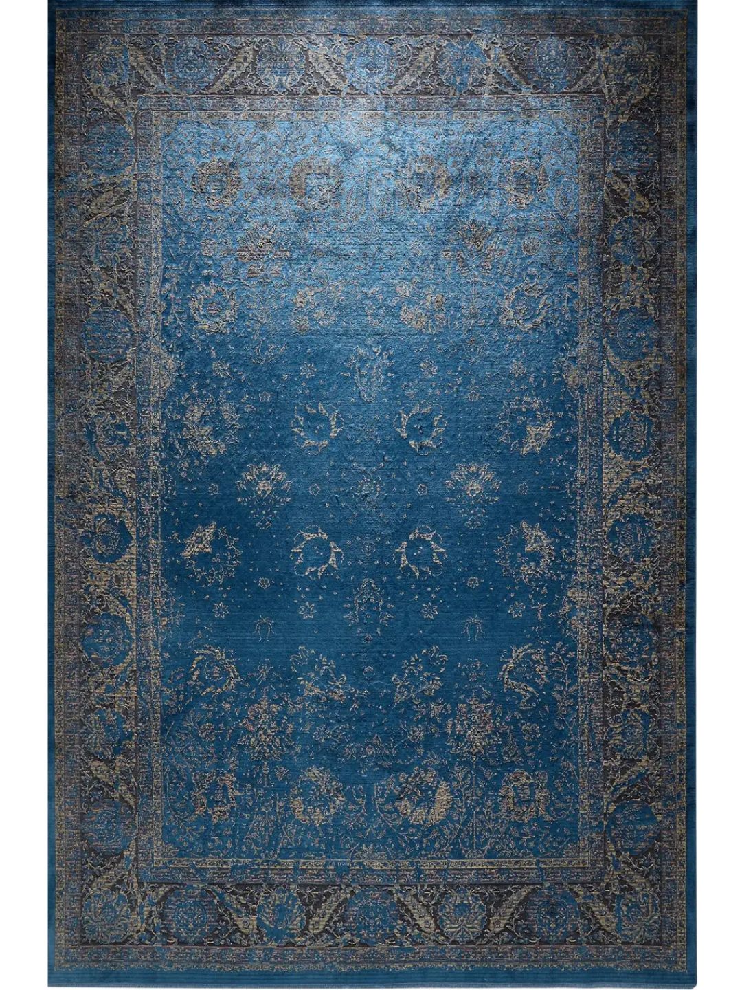 Blue vintage rug living room