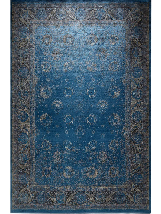 Blue vintage rug living room