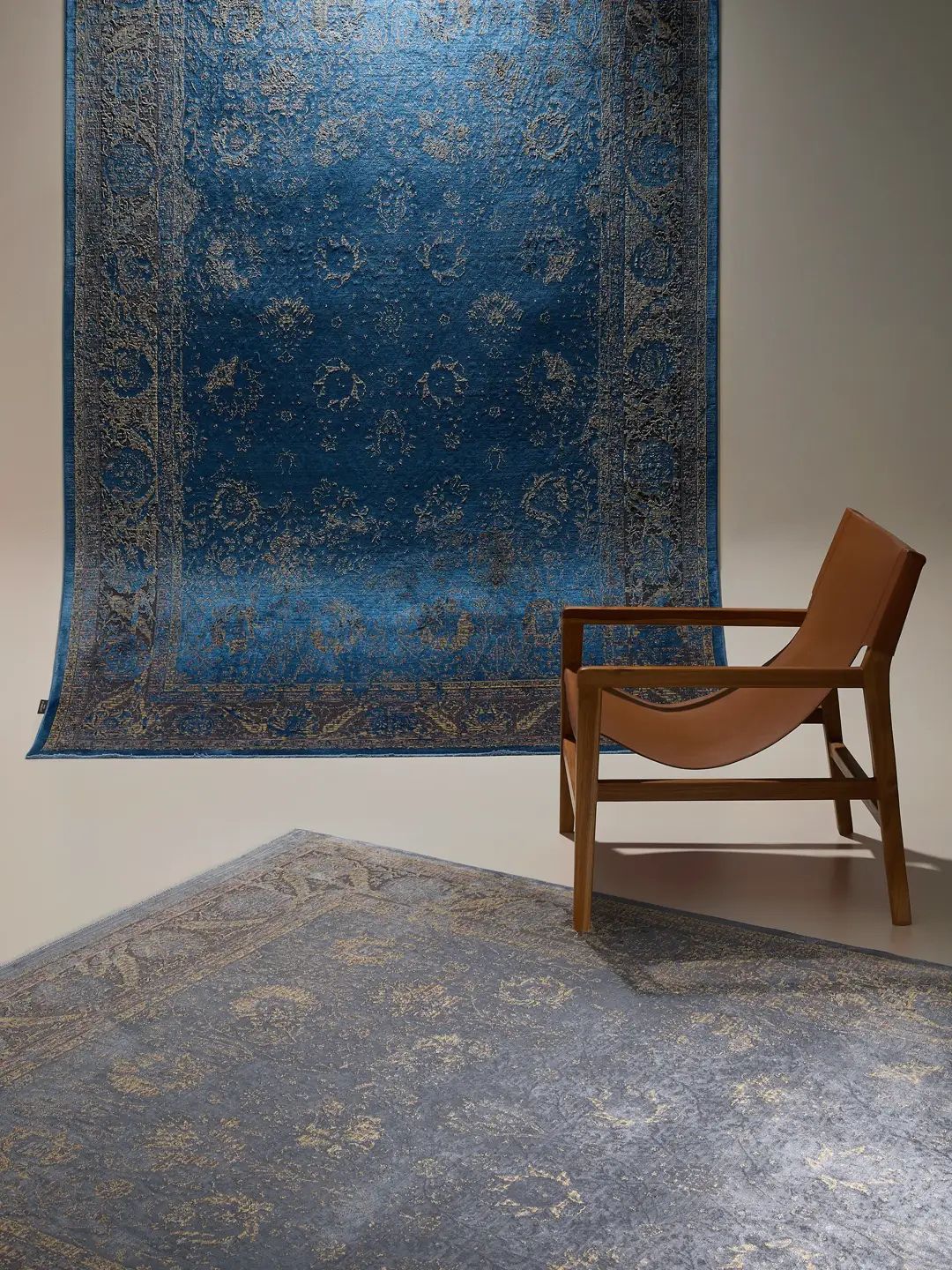 Blue vintage rug living room