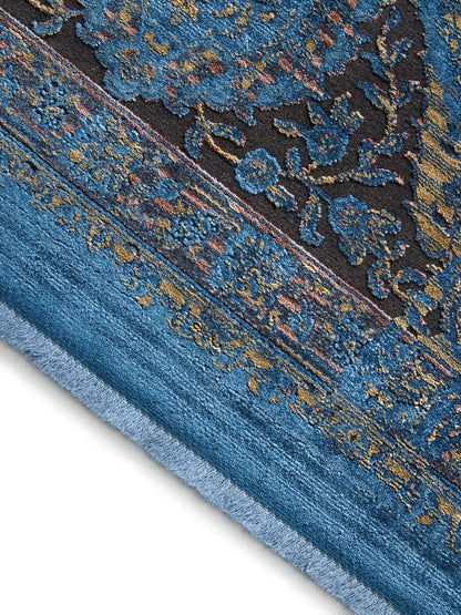 Blue vintage rug living room
