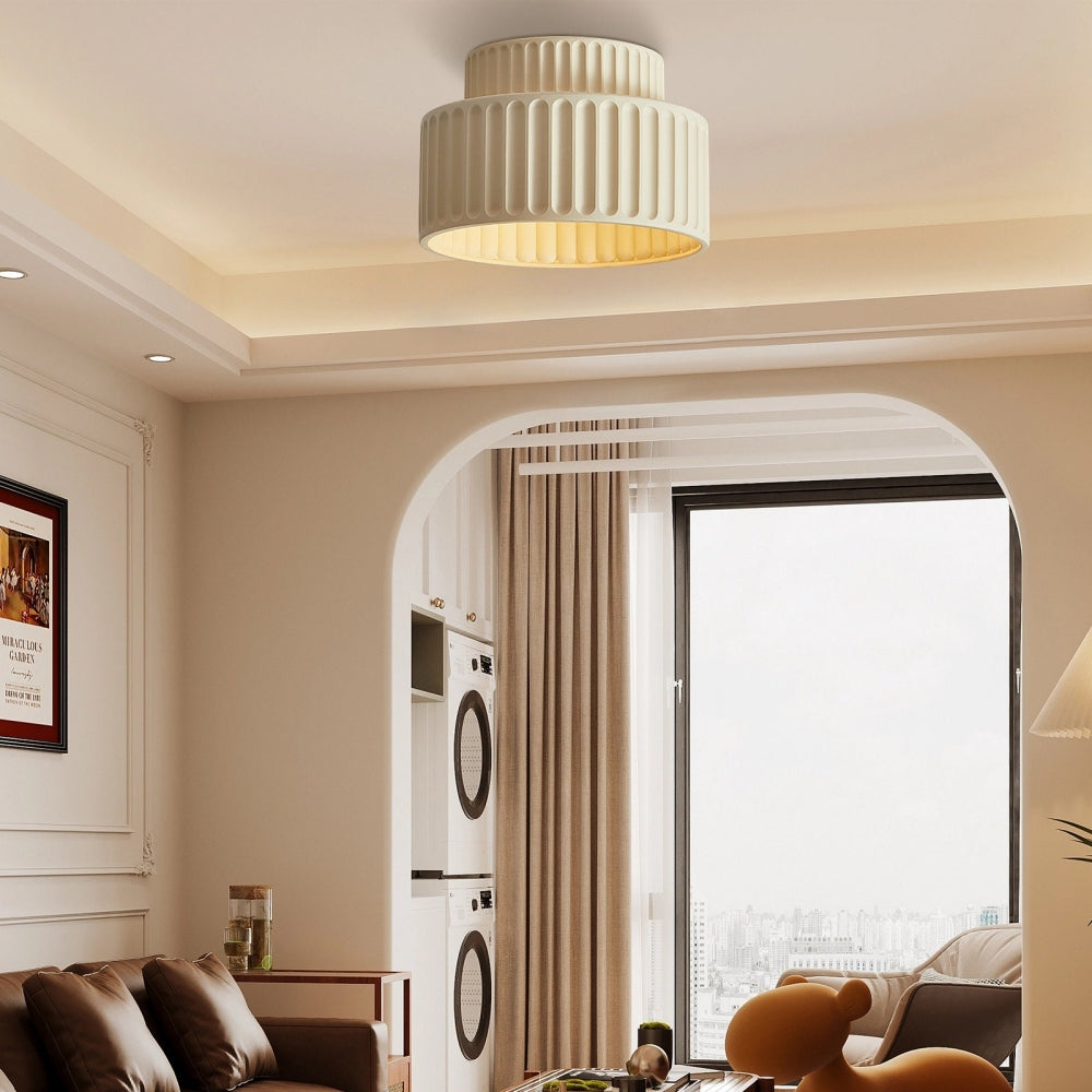 Vintage Fabric Drum Ceiling Lamp
